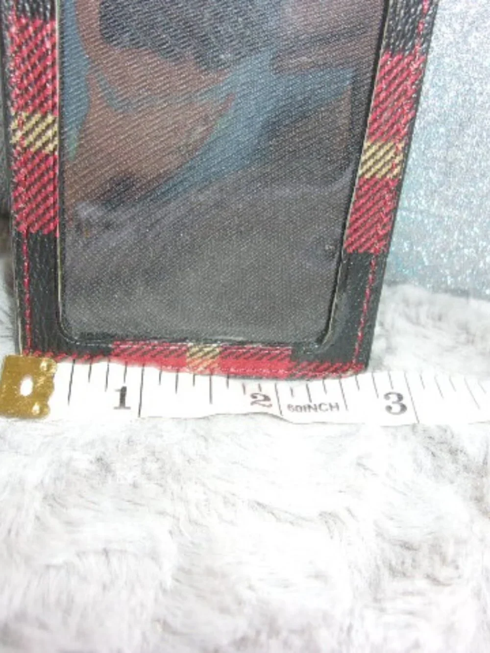 E-270 COACH RILEY PLAID LANYARD I.D. HOLDER